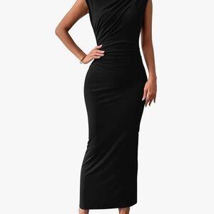 Elegant Asymmetrical Black Dress
